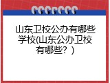 山东卫校公办有哪些学校(山东公办卫校有哪些？)