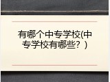 有哪个中专学校(中专学校有哪些？)