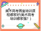 美术高考画室培训课程哪家好(美术高考培训哪家强？)