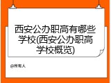 西安公办职高有哪些学校(西安公办职高学校概览)