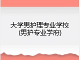 大学男护理专业学校(男护专业学府)