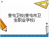 奎屯卫校(奎屯市卫生职业学校)