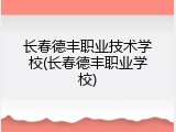 长春德丰职业技术学校(长春德丰职业学校)