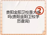 贵阳金阳卫校是大专吗(贵阳金阳卫校学历查询)