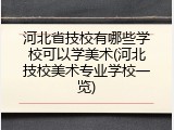 河北省技校有哪些学校可以学美术(河北技校美术专业学校一览)