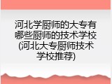 河北学厨师的大专有哪些厨师的技术学校(河北大专厨师技术学校推荐)