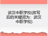 武汉中职学校(改写后的关键词为：武汉中职学校)