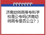 济南幼师高等专科学校是公专吗(济南幼师高专是否公立？)