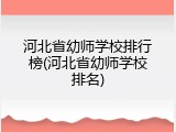 河北省幼师学校排行榜(河北省幼师学校排名)