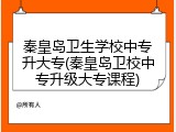 秦皇岛卫生学校中专升大专(秦皇岛卫校中专升级大专课程)