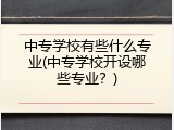 中专学校有些什么专业(中专学校开设哪些专业？)