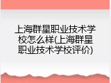 上海群星职业技术学校怎么样(上海群星职业技术学校评价)