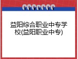 益阳综合职业中专学校(益阳职业中专)