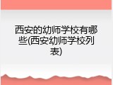 西安的幼师学校有哪些(西安幼师学校列表)