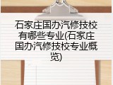 石家庄国办汽修技校有哪些专业(石家庄国办汽修技校专业概览)
