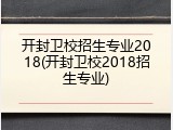 开封卫校招生专业2018(开封卫校2018招生专业)