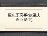 重庆职高学校(重庆职业高中)