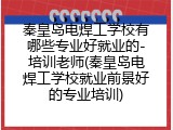 秦皇岛电焊工学校有哪些专业好就业的-培训老师(秦皇岛电焊工学校就业前景好的专业培训)