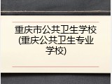 重庆市公共卫生学校(重庆公共卫生专业学校)