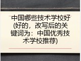 中国哪些技术学校好(好的，改写后的关键词为：中国优秀技术学校推荐)