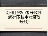 苏州卫校中考分数线(苏州卫校中考录取分数)