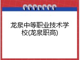 龙泉中等职业技术学校(龙泉职高)