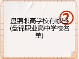 盘锦职高学校有哪些(盘锦职业高中学校名单)