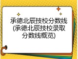 承德北辰技校分数线(承德北辰技校录取分数线概览)