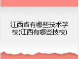 江西省有哪些技术学校(江西有哪些技校)