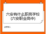 六安有什么职高学校(六安职业高中)