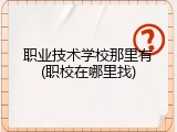 职业技术学校那里有(职校在哪里找)