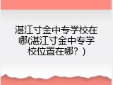 湛江寸金中专学校在哪(湛江寸金中专学校位置在哪？)