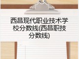 西昌现代职业技术学校分数线(西昌职技分数线)
