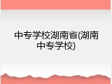 中专学校湖南省(湖南中专学校)