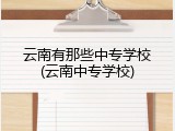 云南有那些中专学校(云南中专学校)