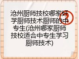 沧州厨师技校哪家好学厨师技术厨师的中专生(沧州哪家厨师技校适合中专生学习厨师技术)