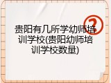 贵阳有几所学幼师培训学校(贵阳幼师培训学校数量)