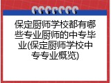 保定厨师学校都有哪些专业厨师的中专毕业(保定厨师学校中专专业概览)