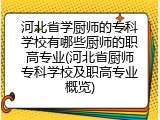 河北省学厨师的专科学校有哪些厨师的职高专业(河北省厨师专科学校及职高专业概览)
