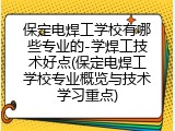 保定电焊工学校有哪些专业的-学焊工技术好点(保定电焊工学校专业概览与技术学习重点)