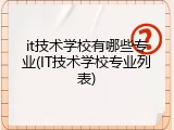 it技术学校有哪些专业(IT技术学校专业列表)