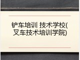 铲车培训 技术学校(叉车技术培训学院)