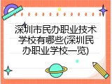 深圳市民办职业技术学校有哪些(深圳民办职业学校一览)