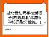 湖北省幼师学校录取分数线(湖北省幼师学校录取分数线。)