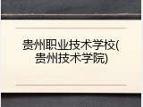 贵州职业技术学校(贵州技术学院)