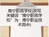 南宁职高学校(改写关键词&ldquo;南宁职高学校&rdquo;为：南宁职业技术高中)