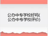 公办中专学校好吗(公办中专学校评价)