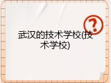 武汉的技术学校(技术学校)
