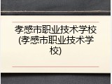 孝感市职业技术学校(孝感市职业技术学校)