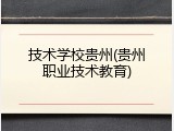 技术学校贵州(贵州职业技术教育)